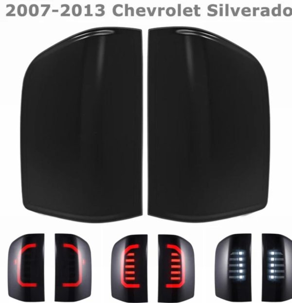 Tail Lights For 2007-2013 Chevrolet Silverado LED DRL Turn Signal Rear Brake Smoked L+R - Image 2