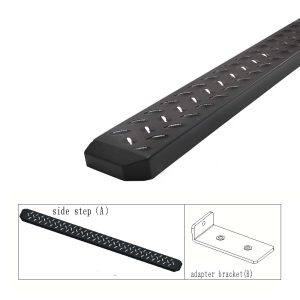 Black Steel Grip Running Boards for Dodge Ram 1500 Classic 09-18 Crew Cab