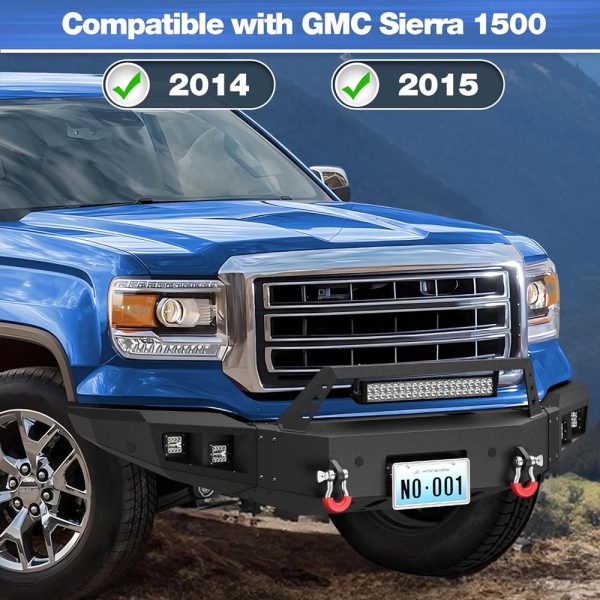 2014 GMC Sierra 1500 with heavy-duty steel front bumper in off-road setting