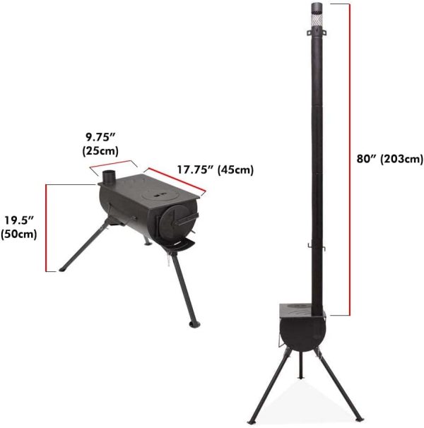 Portable Camp Wood Stove Foldable Legs Camping Outdoor Tent Heating and Cooking Wood Tent Stove - Image 2