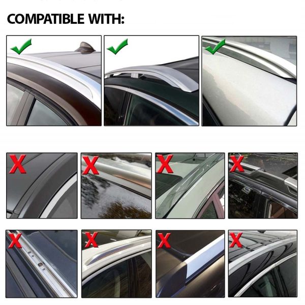 Flush Rail Mount Roof Rack Crossbars 111cm / 47" - Image 5